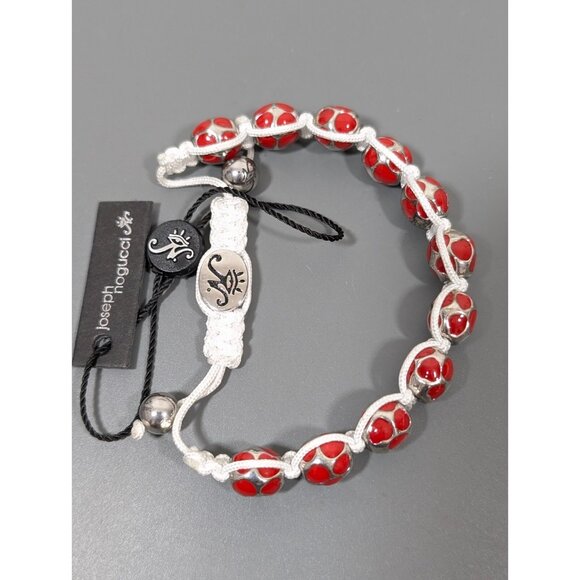 Joseph Nogucci Red Enamel Macrame Adjustable Cord Bracelet Boho Western NOGU - Picture 3 of 8